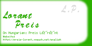 lorant preis business card